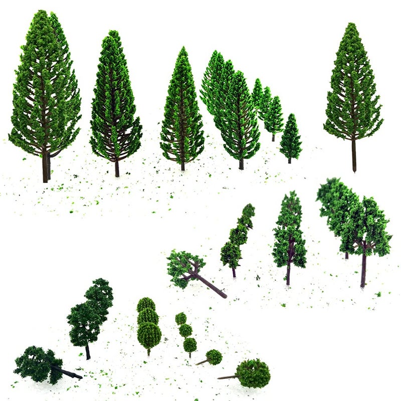 SaktopDeco 40 PCS Miniature Trees Bushes Model Trees Diorama Trees Woodland Scenic Train Scenery Railroad Architecture Fake Trees - Image 3